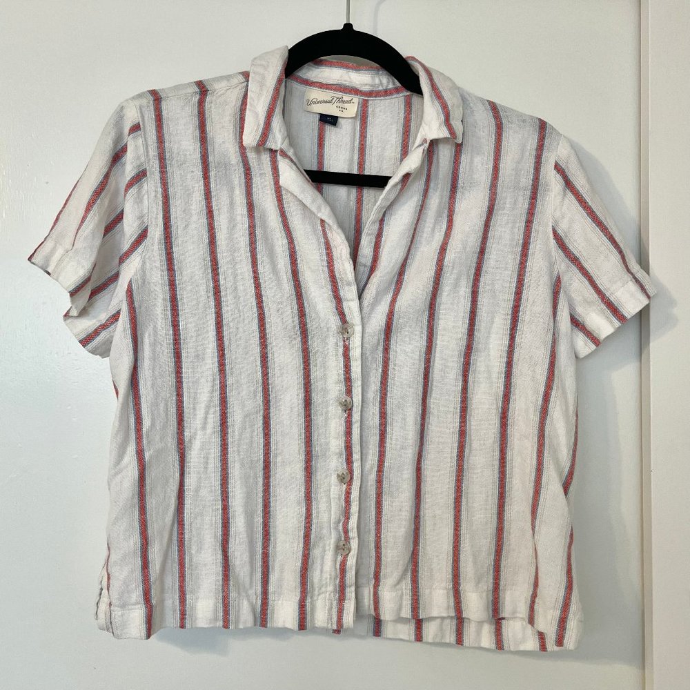 Beachy Red & Blue Button Down